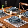 AmorArc Ceramic Dinnerware Sets, Handmade Stoneware Reactive Glaze Plates and