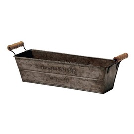 K-E I GREENHOUSE Antique Tin Pot 2785-A Rectangular Large
