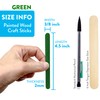 CraftySticks- 100 Pack 4.5 Inch Green Painted Popsicle Sticks, Wood