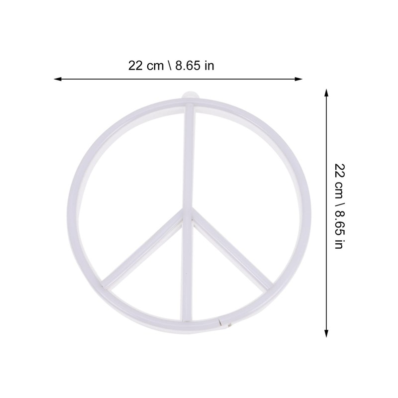 Uonlytech Decor Signs LED Peace Sign Led Peace Symbol Neon