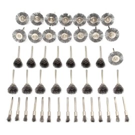 Bestgle 45pcs Steel Wire Wheel Brushes Polishing Set Buffing Accessories Kit for Rotary Tool