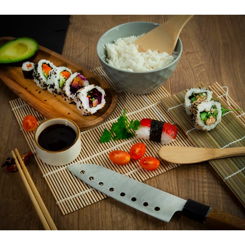 Sushi Making Kit 16 Pcs - Bamboo Sushi Rolling Mat