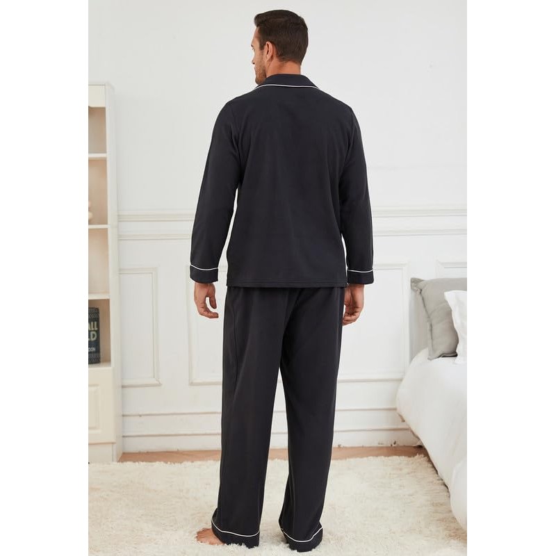 U2SKIIN Mens Button Down Pajamas Set Soft Classic Lapel Sleepwear