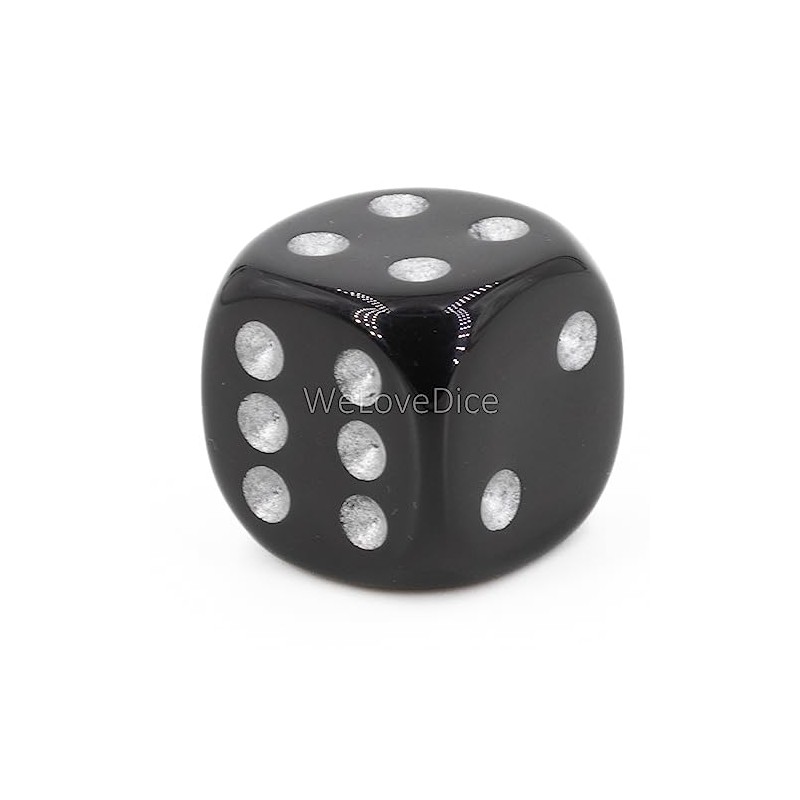 W6 Cube (16 mm) in Black/Silver Dots - Made in