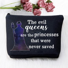 PXTIDY Evil Queen Gifts Evil Villains Merchandise The Evil Queens are The Princesses That were Never Saved Makeup Bag Villain Gift