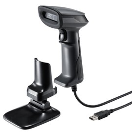 Sanwa Supply BCR-2D10GY 2D Barcode Reader (with Stand, QR Code Compatible)
