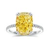 PAFIDDY Yellow Stone Ring Cushion Cut 4.5 Carat Cubic Zirconia,