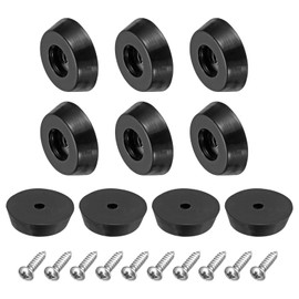 uxcell 18Pcs Rubber Bumper Feet, 0.2" H x 0.71" W Round Pads with Stainless Steel Washer and Screws for Furniture, Appliances, Electronics