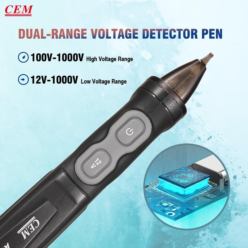 CEM AC-15EX Voltage Tester,Non-Contact Volt Tester, with Dual Range AC