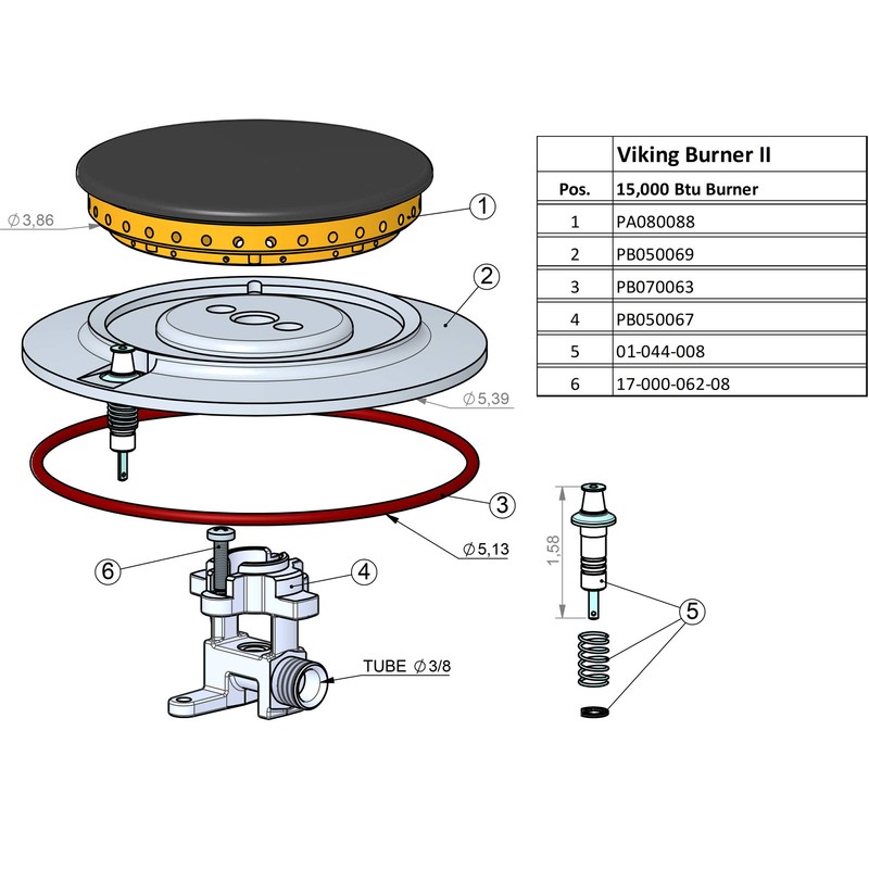 Viking PB050069 - D Burner Base