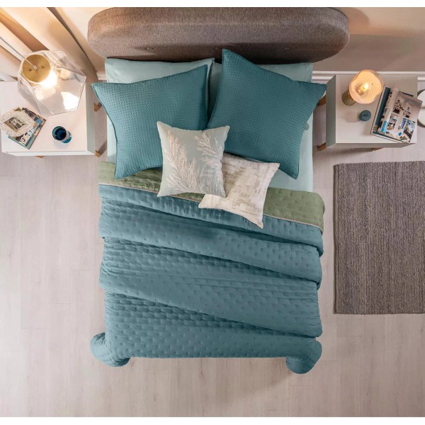 Vianney Edredón Individual Atlantico Azul Verde Delgad Vianney Color Celeste