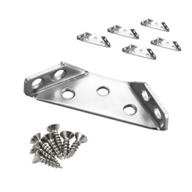 NestNook 6 Pieces Stainless Steel Corner Braces with Screws for Furniture Repair Angle Corner Bracket Joining Perforated Metal Braces
