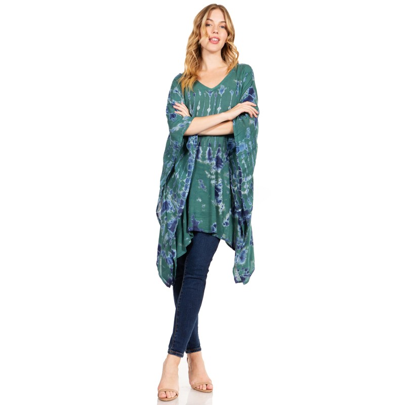 Sakkas Adalwin Desert Sun Lightweight Circle Ponch Tunic Top Blouse