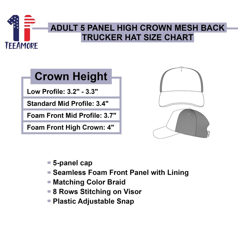 NACRE APPAREL Gluten Free Puff Print Trucker Hat Foam Vinyl