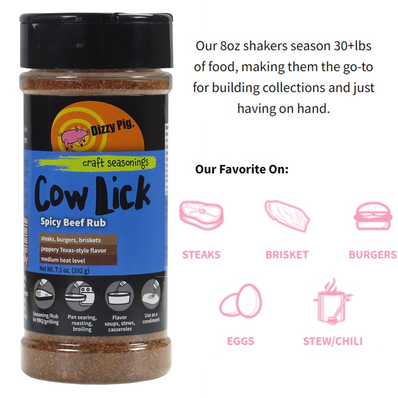 Dizzy Pig Cow Lick Texas-Style Spicy Beef Seasoning Rub (8oz