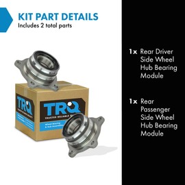TRQ Rear Wheel Hub Bearing Driver Left Side & Passenger Right Side Set of 2 for 2001 2002 2003 2004 2005 2006 2007 Toyota Sequoia