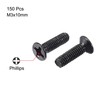 sourcing map M3 x 10mm Phillips Screw Fastener Black for
