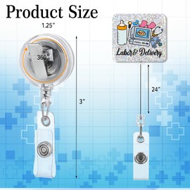 PUVOXHO Labor and Delivery Funny Glitter Badge Reel, Retractable Badge Holder with Alligator Clip for NICU L&D Nurse Doctors New Mom, Labor and Delivery Gifts for OBGYN Midwife Pediatric