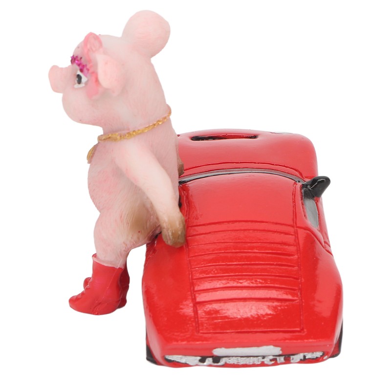 Pig Statue UV Resistant Coating Handcraft Resin Pig Figurine Red