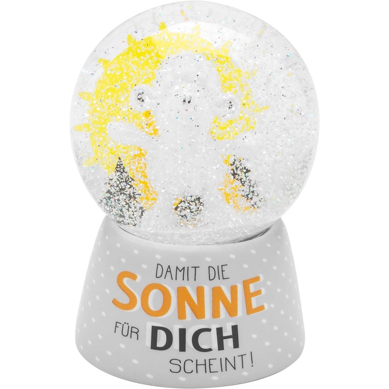 Sheepworld Dream globe motif sun, snow globe, glass, polyresin, motif