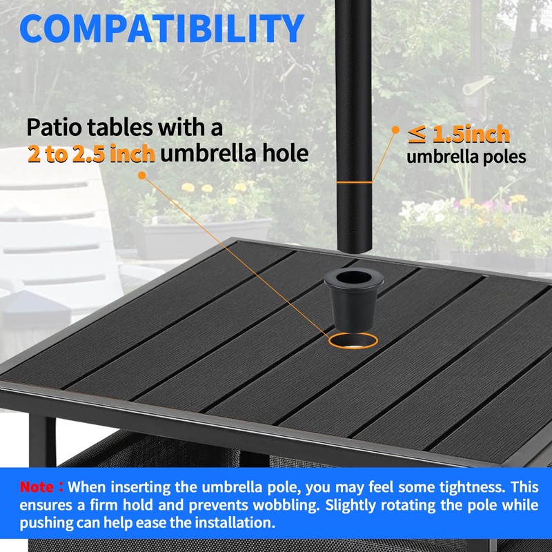Patio Table Umbrella Hole Ring Plug, Patio Umbrellas Cone Wedge