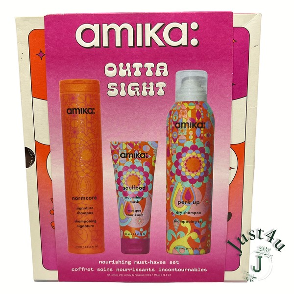 AMIKA Outta Sight Shampoo & Dry Shampoo, Nourishing Mask, (TRIO