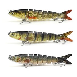 Udo Coors KöderManufaktur Set of 3 Artificial Lures for Zander, Pike, Bass & Trout - Wobblers - Freshwater & Saltwater Fishing Lures - 3D Eyes, Rattle (95mm)