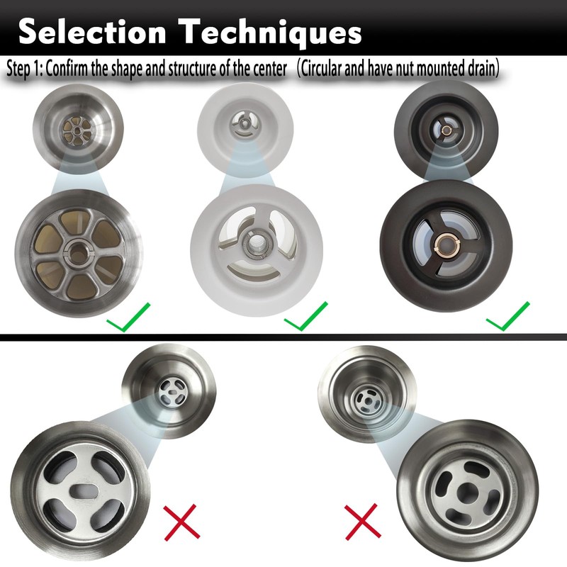 Black Kitchen Sink Drain Basket Strainer Stopper Replacement for Polymer