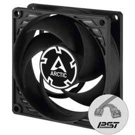 ARCTIC P8 PWM PST - PC Fan, 80mm Case Fan with PWM Sharing Technology (PST), Pressure-optimised, Quiet Motor, Computer, Fan Speed: 200–3000 RPM - Black