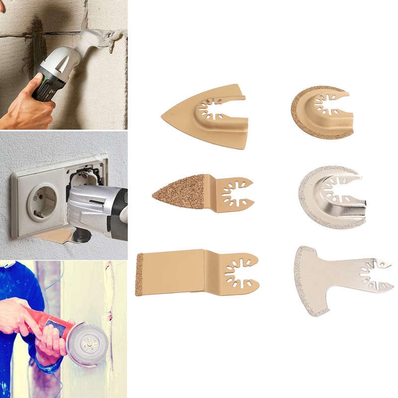 6PCS Oscillating Saw Blade Set Diamond Cemented Carbide Wear Resistance