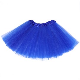 Girl Tutu Skirt, 3-Layer Tulle Princess Ballet Dress Baby Skirt Dress Up Princess Dance Party for 3-10 Years Old (US, Alpha, One Size, X-Large, Regular, Blue)