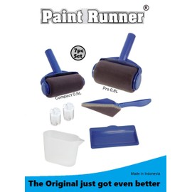 PAINT RUNNER® a registered trademark, 7pc set - A self-contained painting system, paint continuously without dipping & dripping and no mess. Made in Indonesia. The Original just got even better.