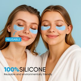 AUSLKA Parches Reutilizables Para Debajo De Los Ojos (3 Pares) Mascarillas De Silicona Reutilizables Para Ojos, Parches Reutilizables Para Arrugas, Mascarilla De Silicona Para Ojos Y Rostro Para Línea