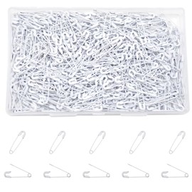Hocansen Pack of 500 Safety Pins 20 mm Small Mini Metal Safety Pins for Sewing and Craft Accessories (White/BZ)