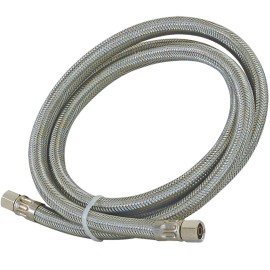 Eastman 10 Ft Stainless Steel Ice Maker Connector Flexible Water Line Supply Tube