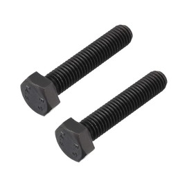 M8 x 40 mm Hex Head Left Hand Screw Bolts Fastener Carbon Steel Black 2pcs