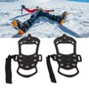1pair Ice Cleats 10 Teeth Rubber Stainless Steel Foldable Anti