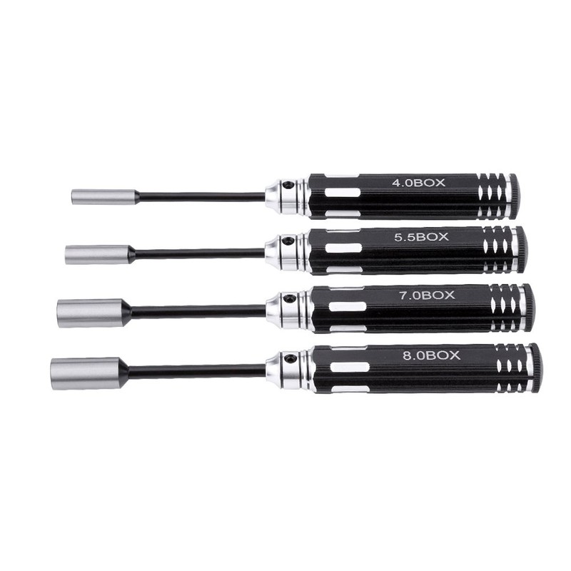 Hex Socket Nut Driver, Set 4.0MM, 5.5MM, 7.0MM, 8.0MM for
