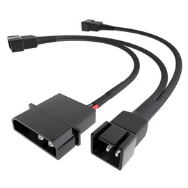 KabelDirekt 20-20-20cm 4-pin Molex (5.25“) 12V to 3 x 3-pin 2-pole connector fan distribution cable