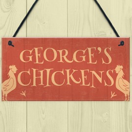 RED OCEAN Chicken Signs For Coop Hanging Chicken Signs For The Garden Quirky Sign For Chicken House