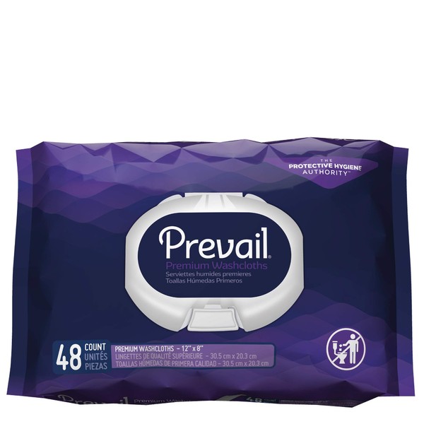 Prevail Premium Quilted Washcloths, 48 Count