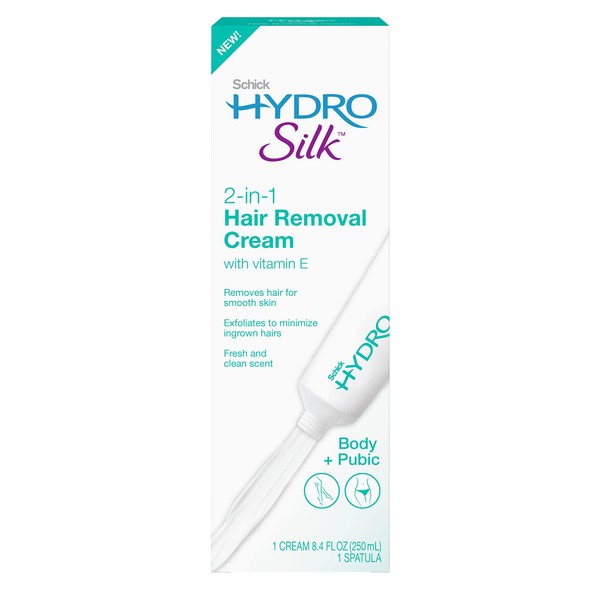 Schick Hydro Silk Hair Removal Cream for Women, Body + Pubic | Depilatory Cream, Bikini Hair Removal Cream