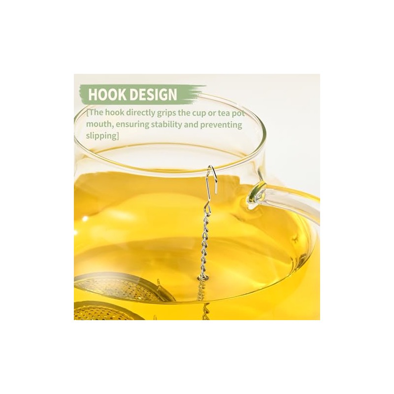 2Pack 304 Stainless Steel Tea Strainers for Loose Tea Infuser