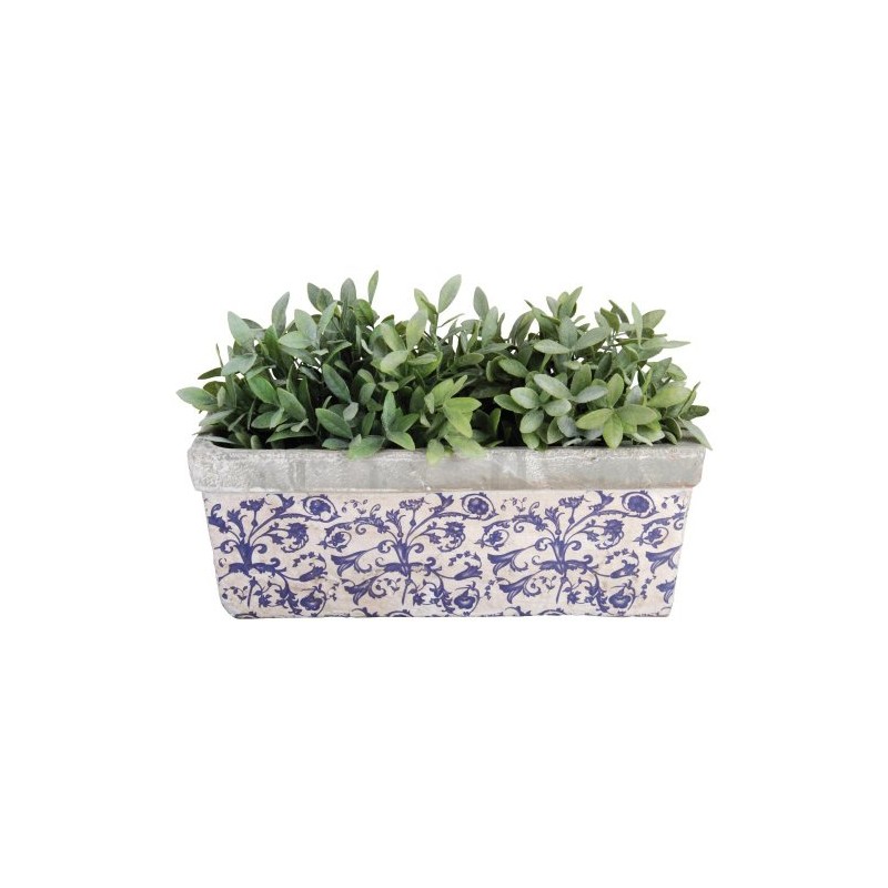 Esschert Design USA Ceramic Balcony Planter-Blue/White