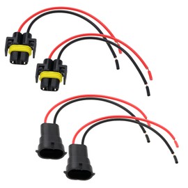 OTOTEC 4 Stück 2-poliger Nebelscheinwerfer Kabelbaum für H8 / H9 / H11 / 880/881 Lampenfassung Glühbirnenfassung Kabelbaumbuchsen Plug-and-Play 15cm