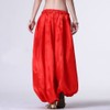 MUNAFIE Belly Dance Arab Carnival Satin Pants Hot Red