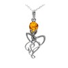 Milena Necklace Amber Silver Octopus Medium