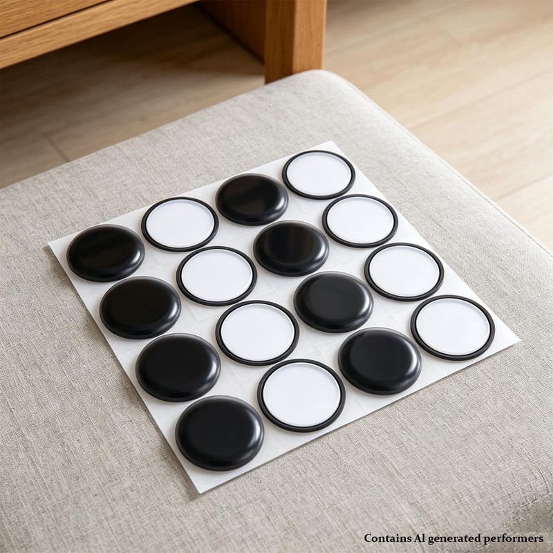 16 Pack Furniture Sliders 1.5 Inch for Carpet Black