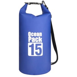 AWE THE OCEAN PACK Waterproof & Dustproof Bag, Dry Bag, Drum Shape, New Material, IPX6, Shoulder Included, Lightweight, Foldable, For Beaches, Fishing, Camping, Mountain Climbing, Pools, Disaster