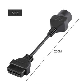OBD2 Adapter Cable, Diagnostic Cable for MAZDA 17 Pin Obd2-12V-24V Adapter Cable 17 Pin To 16 Pin Obd2 Adapter Connector Diagnostic Scanner Cable